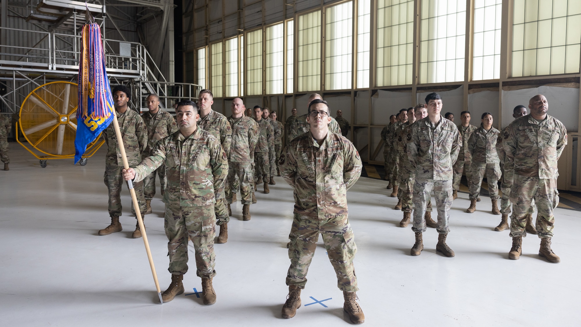 Airmen standing in formation