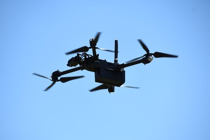 Soldiers with the Army National Guard train with RQ-28A short range reconnaissance quadcopters during a field training exercise at Fort Indiantown Gap, Pennsylvania, June 6, 2024. Instructors with the Pennsylvania National Guard's 166th Regiment Regional Training Institute led the training, where Soldiers gained the most up-to-date knowledge and readiness with these drones. (U.S. Army National Guard photo by Spc. Aliyah Vivier)