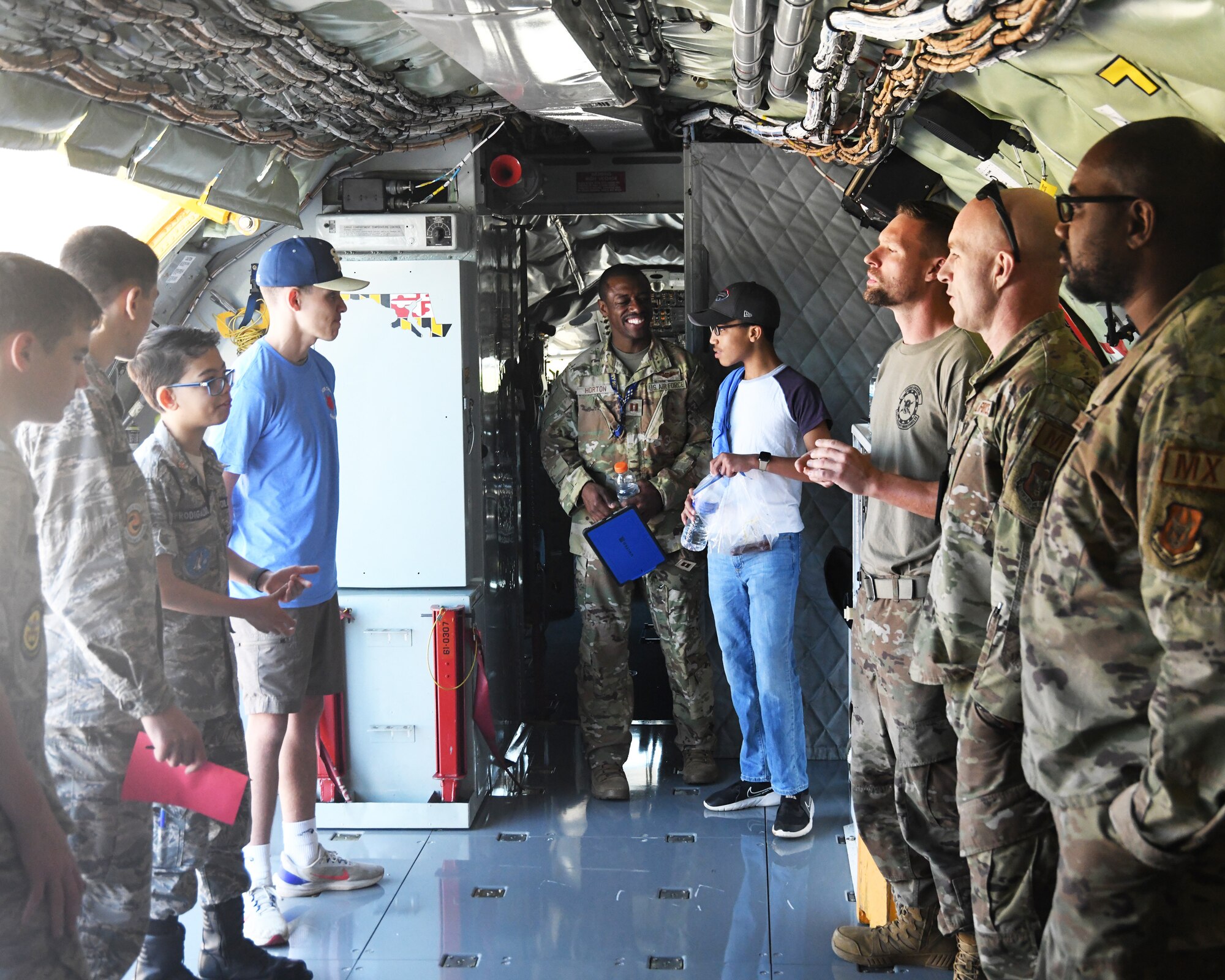 The 459th ARW participated in the JBA Aviation Inspiration Mentorship Day, June 8, 2024. AIM is an opportunity to reach younger audiences about careers and opportunities regarding aviation. Through AIM, the 459th and the JBA mission partners were able to inform, influence, and inspire the next generation of diverse aviators and leaders for the Air Force. (U.S. Air Force phot by Lt. Col. Timothy Smith)