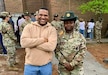 Staff Sgt. Vontrella Jeffries, right, graduates from the U.S. Army Drill Sergeant Academy, April 10, at Fort Jackson, South Carolina. The Drill Sergeant Academy is a nine-week course that turns noncommissioned officers into drill sergeants. (Courtesy)