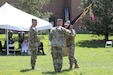 Maj. Gen. Eugene J. LeBouef, right, Deputy Commanding General, United States Army Reserve Command, hands the Command Colors to Brig. Gen. Michael Shanley, center, during the 85th U.S Army Reserve Support Command Assumption of Command ceremony, June 7, 2024, at the Arlington Heights Army Reserve Center. Shanley assumed command of the 85th USARSC there. Shanley comes to the 85th USARSC with a vast experience serving at a variety of Army commands and overseas experience in Iraq and Afghanistan. 
(U.S. Army Reserve photo by Staff Sgt. David Lietz)