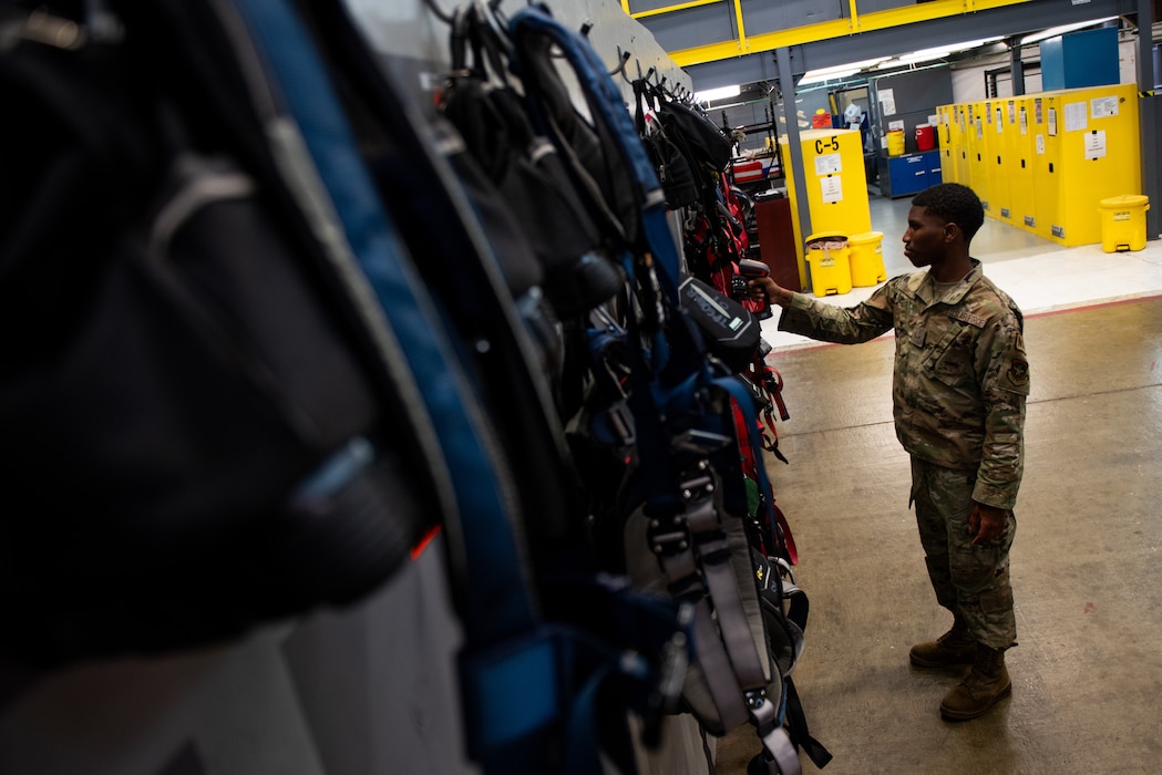 Airman verifies checked out tools
