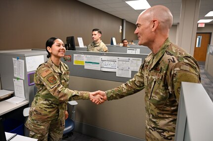 Col. William Gutermuth, 433rd Airlift Wing commander, toured varying 433rd AW units to say farewell during his final Unit Training Assembly drill weekend here at Joint Base San Antonio-Lackland, Texas, June 7, 2024.