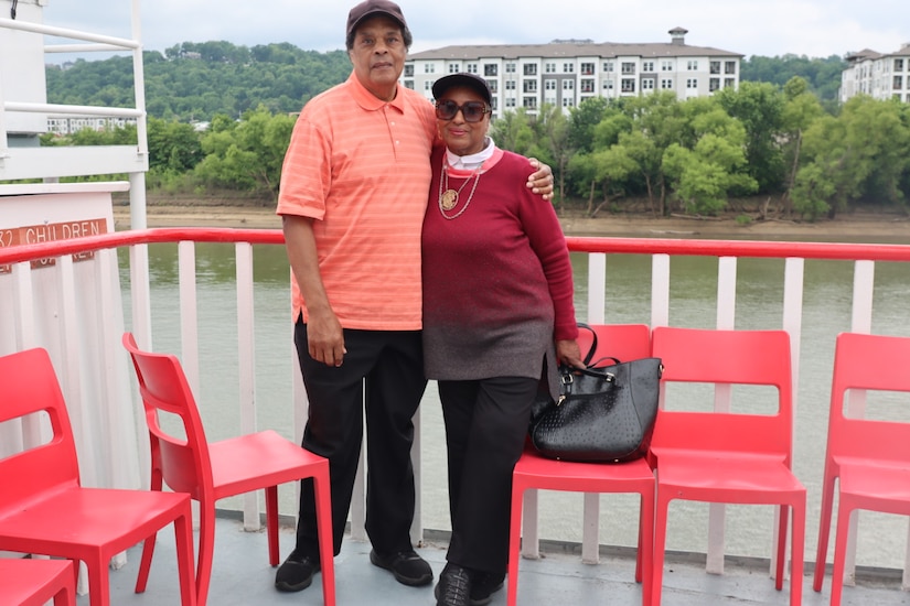 Gold Star family members come together during the 10th Riverboat Ride hosted by Survivors Outreach Services aboard the Belle of Cincinnati on the Ohio River, June 2 2024. This annual event brings together surviving family members of fallen U.S. Army Soldiers and senior military leaders for a day of remembrance. (U.S. Army National Guard photo by Capt. Kaitlin Baudendistel)