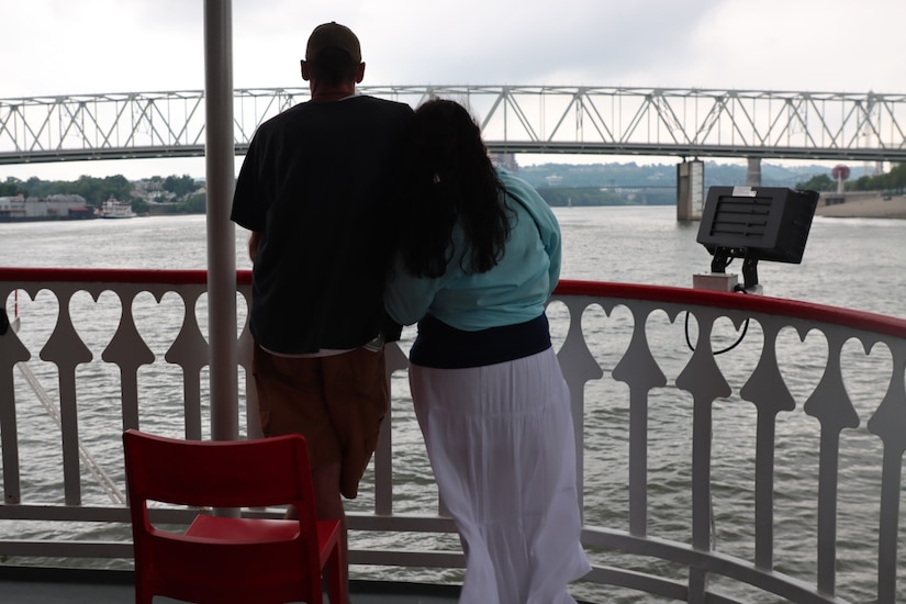 Gold Star family members come together during the 10th Riverboat Ride hosted by Survivors Outreach Services aboard the Belle of Cincinnati on the Ohio River, June 2 2024. This annual event brings together surviving family members of fallen U.S. Army Soldiers and senior military leaders for a day of remembrance. (U.S. Army National Guard photo by Capt. Kaitlin Baudendistel)