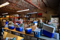 Sailors assigned to the Independence-variant littoral combat ship USS Montgomery (LCS 8) assist in organizing food and supplies to be distributed to the community as a part of the annual Rose Festival during Portland Fleet Week in Portland, Oregon, June 7, 2024. Portland Fleet Week is a time-honored celebration of the sea services and provides an opportunity for the citizens of Oregon to meet Sailors, Marines and Coast Guardsmen, as well as witness firsthand the latest capabilities of today’s maritime services. (U.S. Navy photo by Mass Communication Specialist 2nd Class Jordan Jennings)