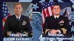 Two U.S. Navy officer portrait photos