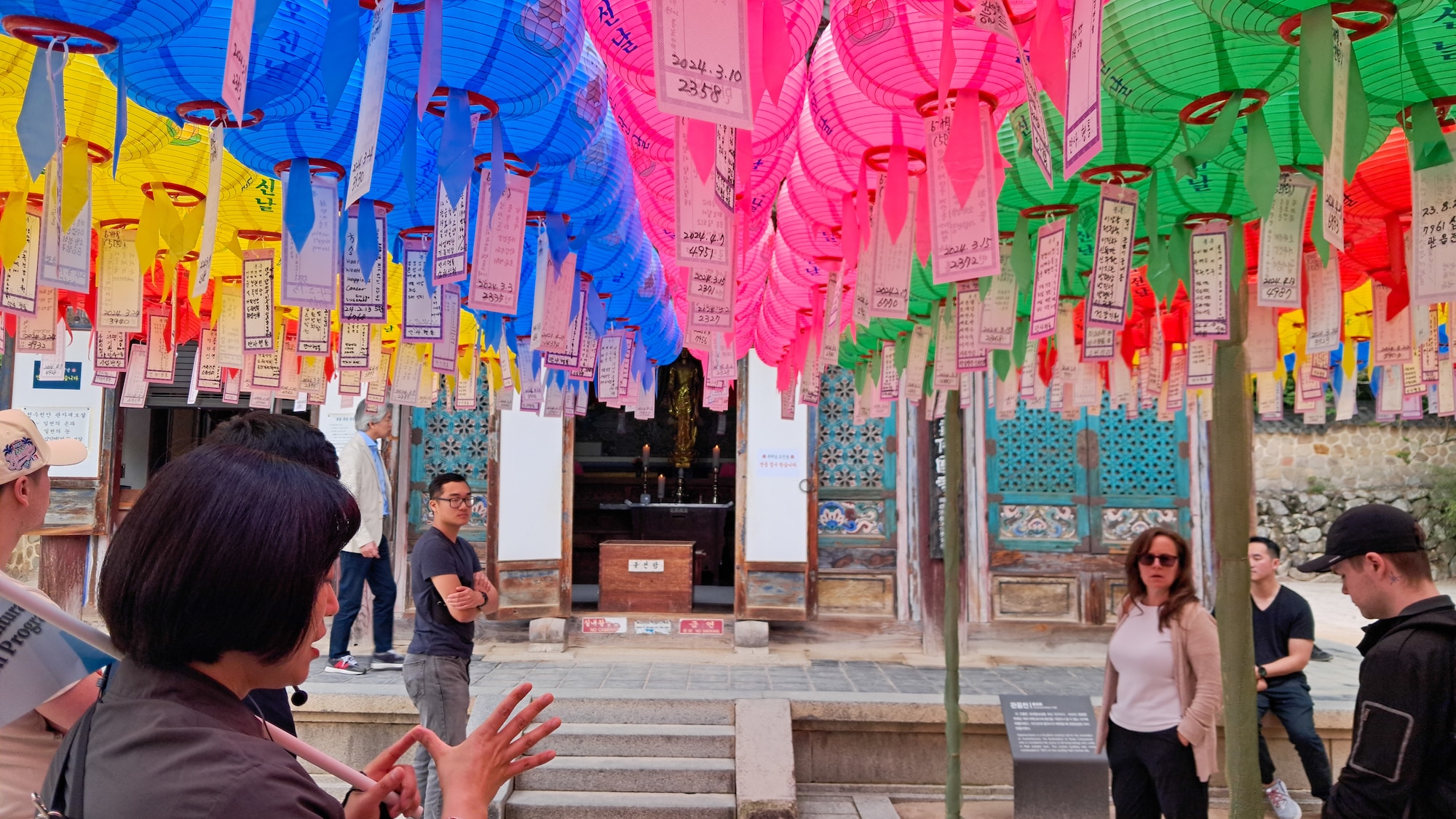 Visitors participating in the U.S. Forces Korea Korean Cultural Immersion Program explore Bulguksa Temple in Gyeongju, Republic of Korea, April 30, 2024.