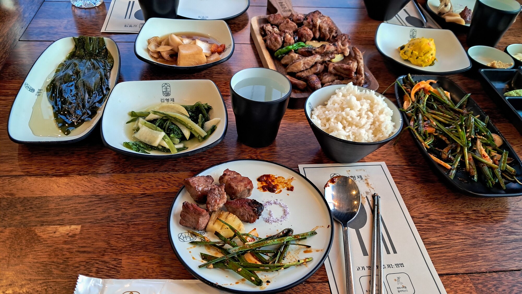 A traditional Korean meal is prepared for visitors participating in the U.S. Forces Korea Korean Cultural Immersion Program at a restaurant in Geoje, Republic of Korea, May 1, 2024.