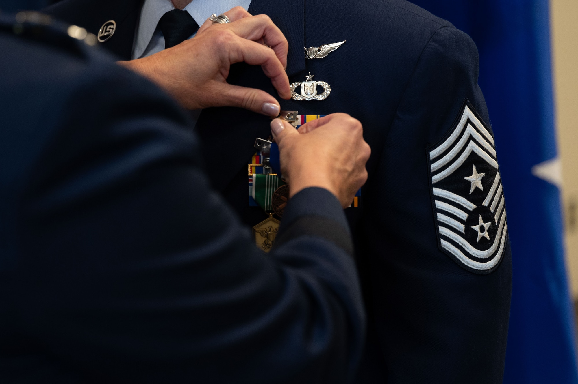 Chief Master Sgt. Sean Sullivan gets an award.