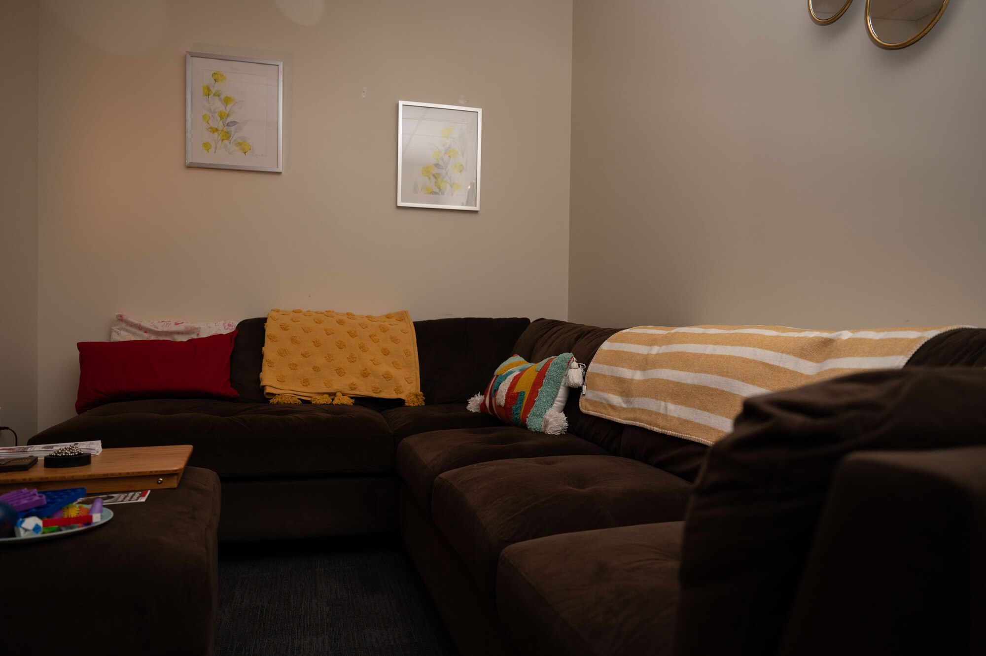 The Zen Den is a space within the 102nd Intelligence Wing where members can go for their mental wellness needs. The space was built as an escape from the fast-paced environment on base, designed intentionally to look, smell, sound and feel different than all workstations.