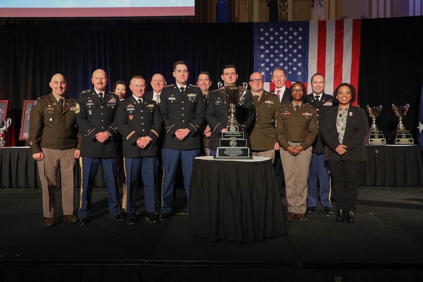 I Company joined other food service professionals from every branch of the military who were also receiving awards for being the top of their branch's food service units. (U.S. Army National Guard photo by Sgt. 1st. Class Benjamin Crane)