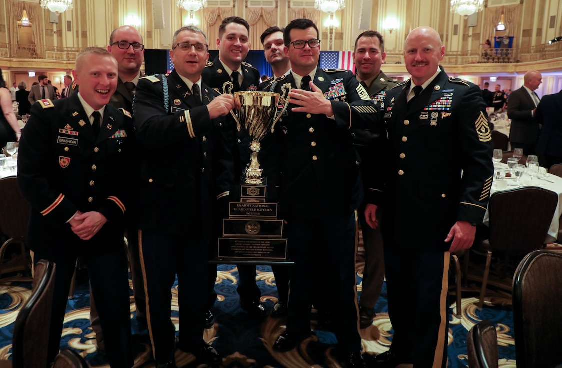 I Company joined other food service professionals from every branch of the military who were also receiving awards for being the top of their branch's food service units. (U.S. Army National Guard photo by Sgt. 1st. Class Benjamin Crane)