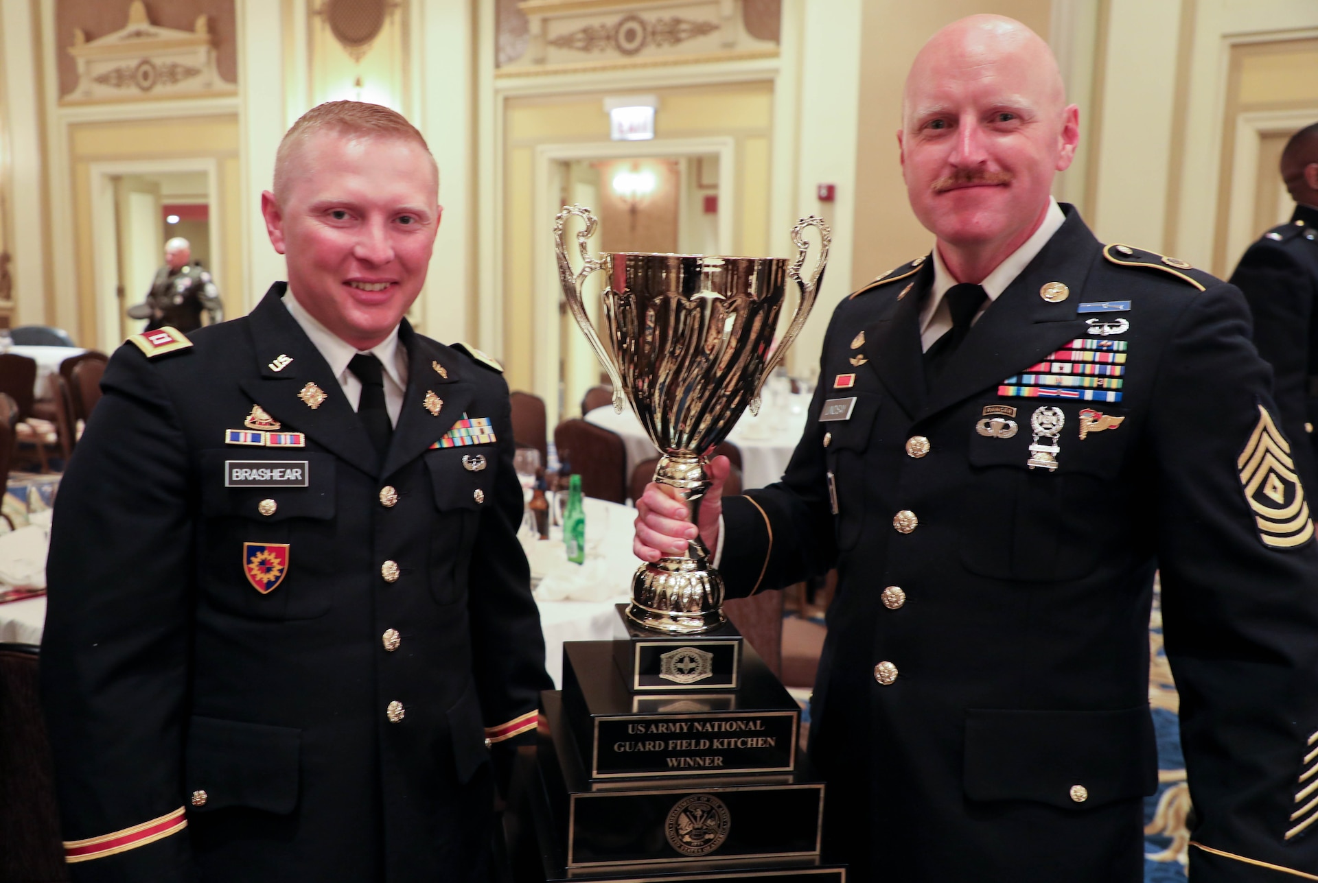I Company joined other food service professionals from every branch of the military who were also receiving awards for being the top of their branch's food service units. (U.S. Army National Guard photo by Sgt. 1st. Class Benjamin Crane)