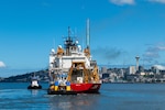 The Coast Guard Cutter Healy (WAGB 20) departs Seattle for a multi-month deployment through the Arctic, June 12, 2024. The Healy is the United States' largest and most technologically advanced polar icebreaker and was commissioned in 2000. (U.S. Coast Guard photo by Petty Officer 3rd Class Annika Hirschler)