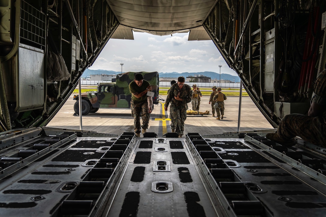 Simulated medical evacuees prepare for transport during a mass casualty exercise at Marine Corps Air Station Iwakuni, Japan, June 11, 2024. The exercise was performed to rehearse emergency response procedures and enhance both readiness and efficiency when responding to mass casualty incidents. (U.S. Marine Corps photo by Sgt. Raymond Tong)