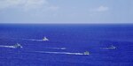 In a gathering of maritime allies, the Guardian-class patrol ships PSS President HI Remeliik II (001) from the Republic of Palau and FSS Bethwel Henry (P902) from the Federated States of Micronesia and alongside the Forum-class RMIS Lomor (03) from the Republic of the Marshall Islands, the crew of the USCGC Frederick Hatch (WPC 1143) and a Station Apra Harbor 29-foot Response Boat-Small conduct a formation sail off of Guam, June 7, 2024. This assembly marks the inaugural Operation Irensia, a collaborative effort led by the U.S. Coast Guard to enhance Pacific interoperability and coordinated regional efforts. Held from June 3-9, 2024, this operation underscores a shared commitment to building stronger partnerships and promoting security throughout the Pacific. (U.S. Coast Guard photo by Chief Warrant Officer Sara Muir