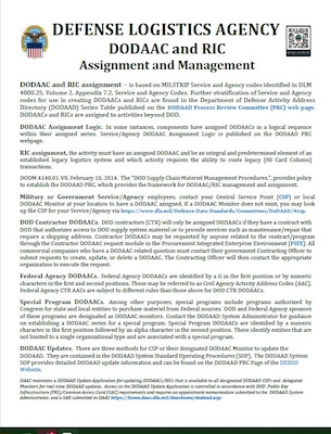 DODAAC and RIC Assignment and Management sample