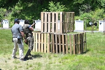 U.S. Marshals conduct training on a firing range at Fort Indiantown Gap, Pa., June 12, 2024. About 30 U.S. Marshals from around the country conducted training on high-stress scenarios at Fort Indiantown Gap June 3 to 13. (Pennsylvania National Guard photo by Brad Rhen)