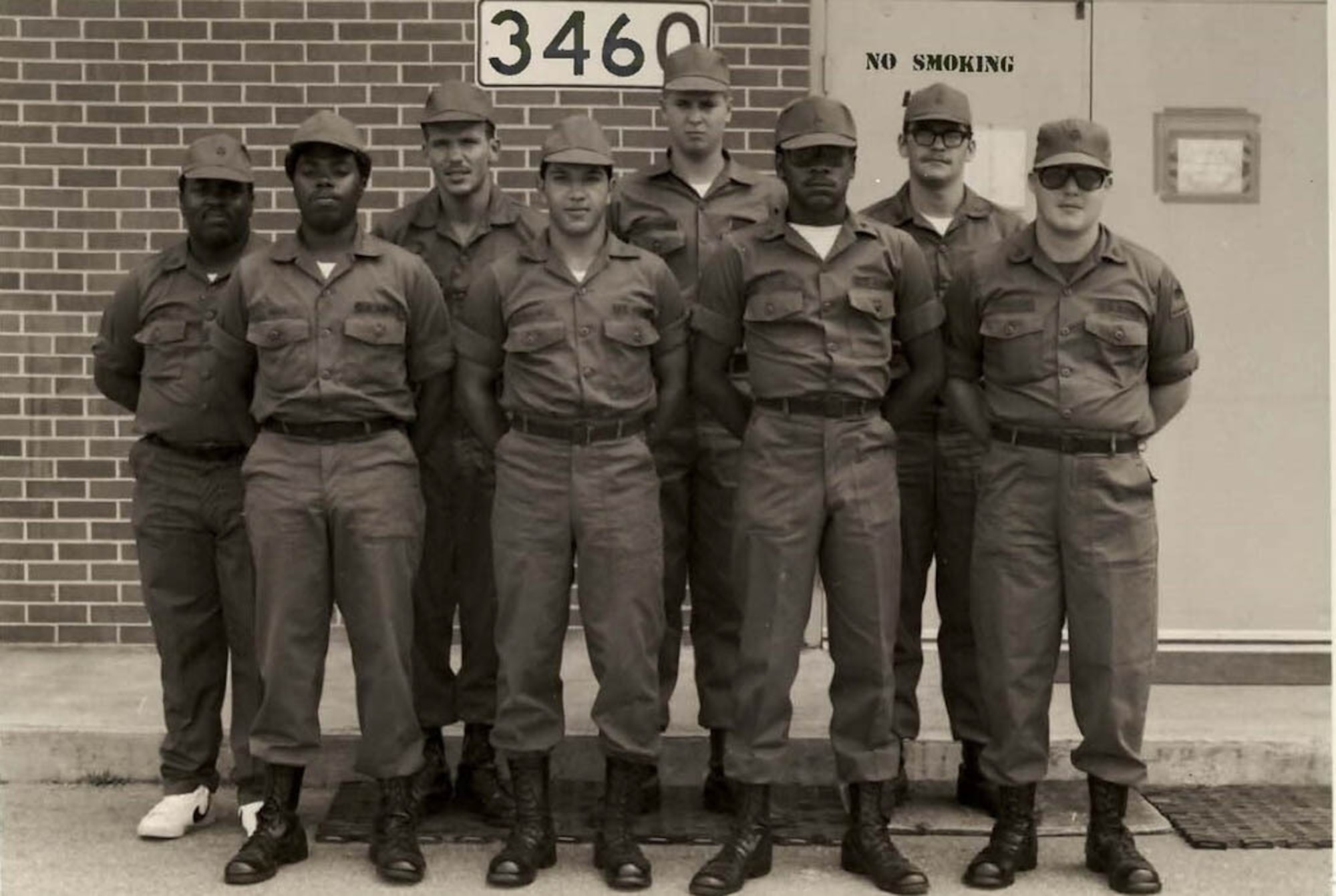 Mark Patterson, right, poses with Soldiers from class 12 during advanced visual training at Redstone Arsenal Army Depot, Alabama, August of 1981. Patterson served a total of 5 1/2 years in the Army and two years in the Army Reserve. (courtesy photo by Mark Patterson)