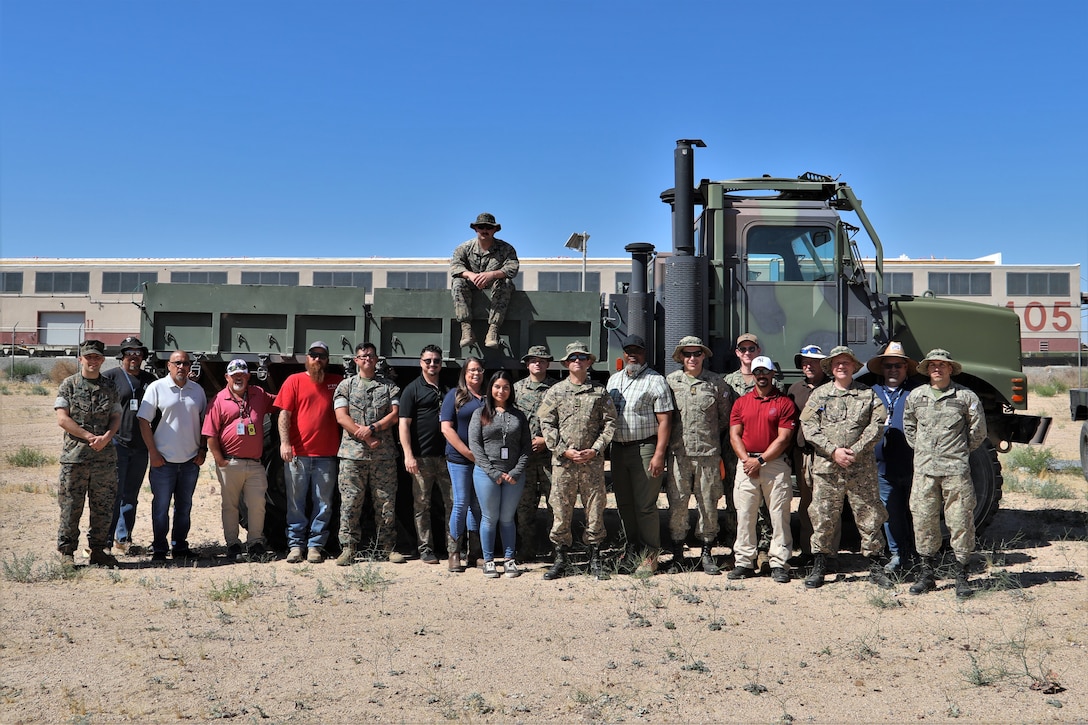 The Production Plant Barstow, Marine Depot Maintenance Command hosted the Uruguay delegation for a joint vehicle inspection aboard Yermo Annex at Marine Corps Logistics Base Barstow, Ca. on June 11-14.

View more photos here: https://www.facebook.com/media/set?vanity=MCLBBarstow&set=a.873382018150058