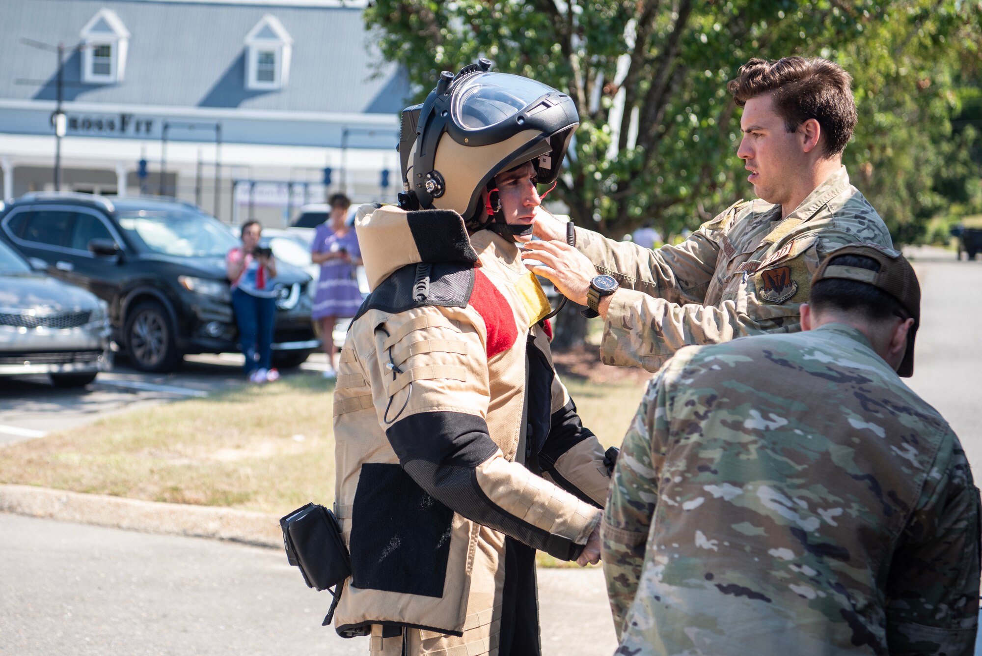 EOD members prepare to respond to a suspicious package in Goldsboro, North Carolina.