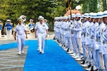 Adm. Samuel J. Paparo, commander of U.S. Indo-Pacific Command, conducts an inspection with Vice Adm. Erwin S. Aldedharma, Deputy Chief of Staff of the Indonesian Navy, during his first official visit to Indonesia as USINDOPACOM commander, June 13, 2024. The U.S. and Indonesia share a deep and enduring strategic partnership, anchored in shared values of democracy and a commitment to the rules-based international order. USINDOPACOM is committed to enhancing stability in the Indo-Pacific region by promoting security cooperation, encouraging peaceful development, responding to contingencies, deterring aggression and, when necessary, fighting to win. (U.S. Navy photo by Mass Communication Specialist 1st Class John Bellino)