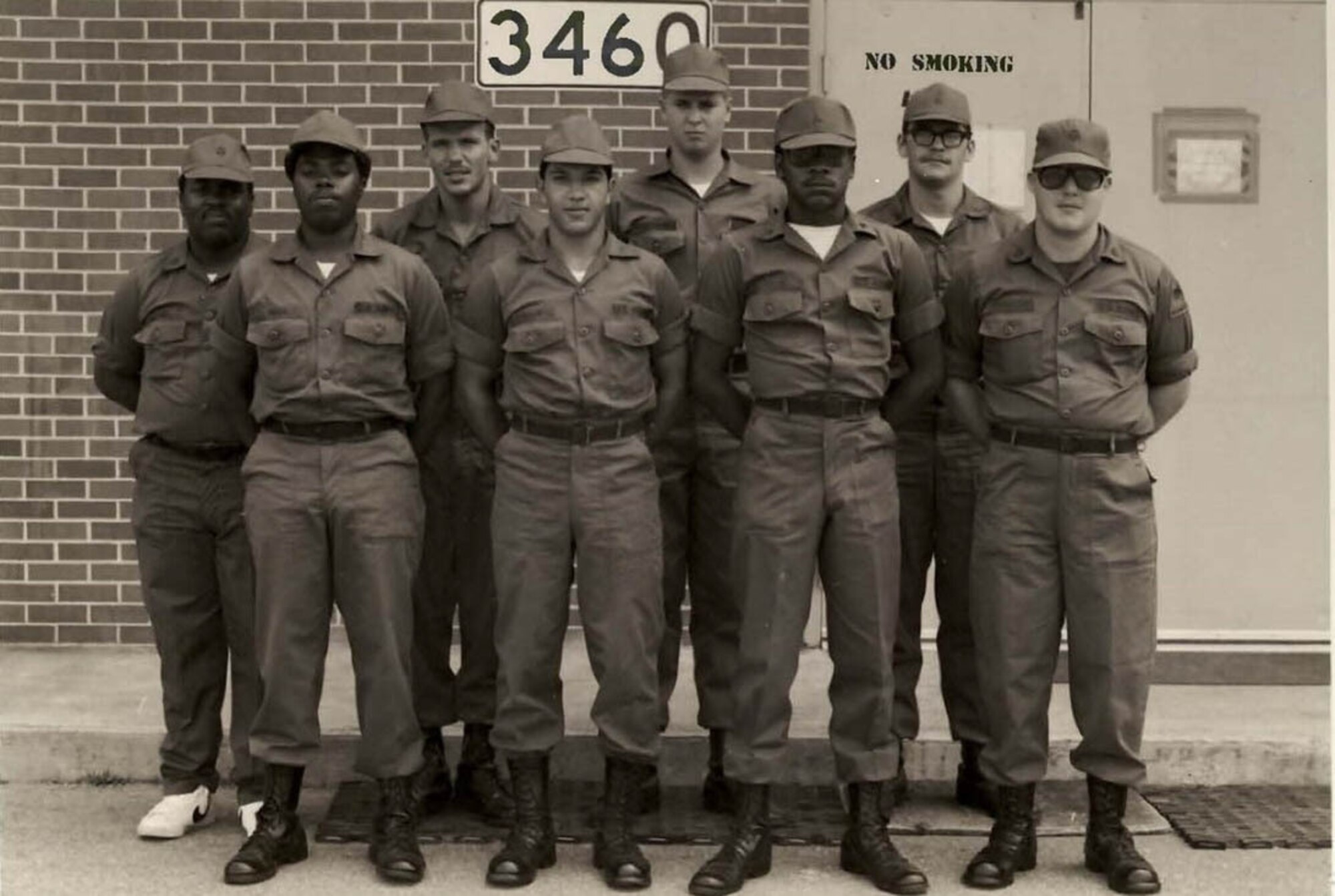 Mark Patterson, right, poses with Soldiers from class 12 during advanced visual training at Redstone Arsenal Army Depot, Alabama, August of 1981. Patterson served a total of 5 1/2 years in the Army and two years in the Army Reserve. (courtesy photo by Mark Patterson)