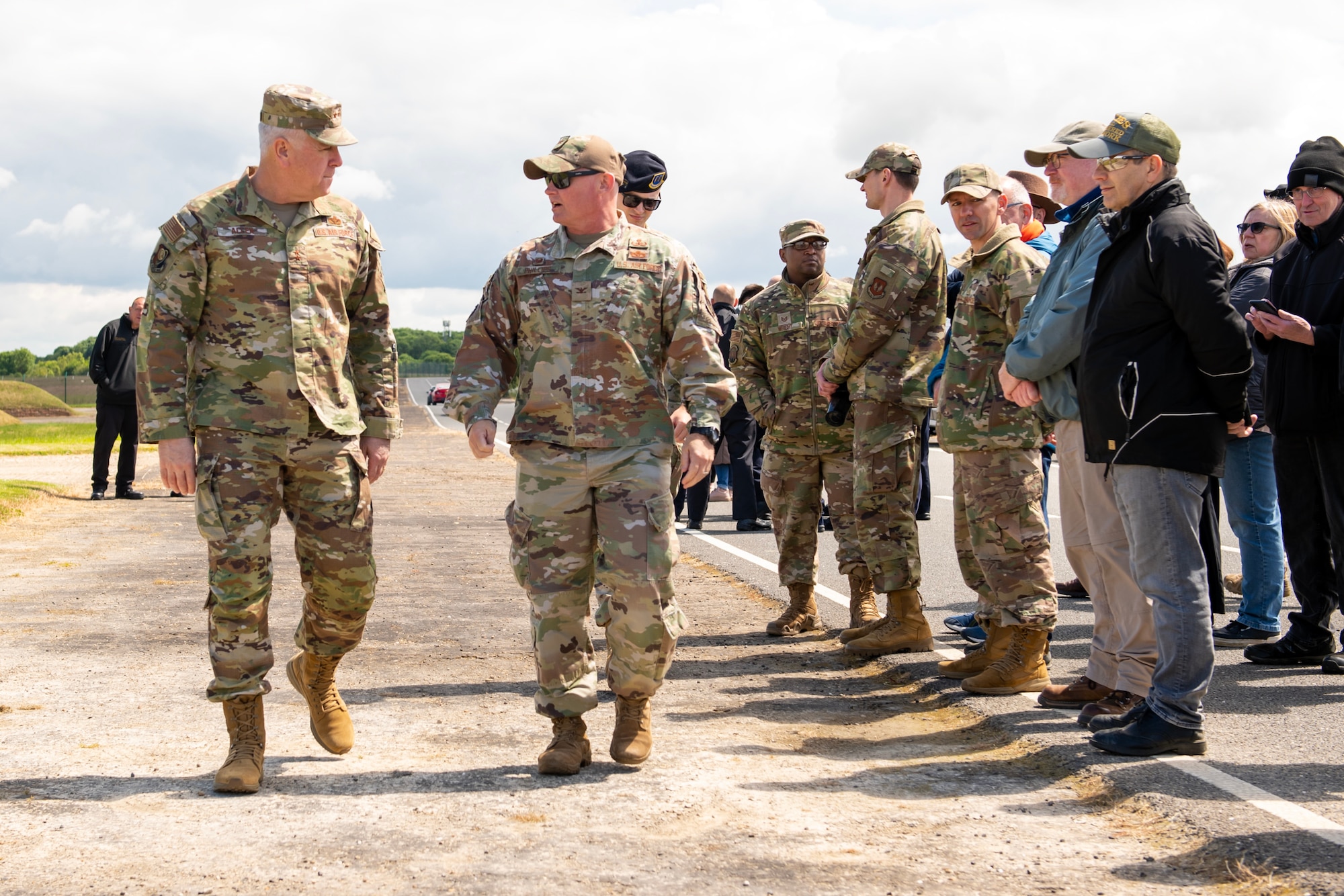 Airmen walk