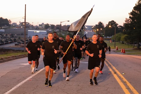 Commanding General Maj. Gen. Paul Stanton and Command Sergeant Major, Sgt. Maj. Michael Starrett lead a formation of approximately 3,500 servicemembers representing every unit on Fort Eisenhower during a 5k run celebrating the 249th Birthday of the U.S. Army, June 14, 2024.
