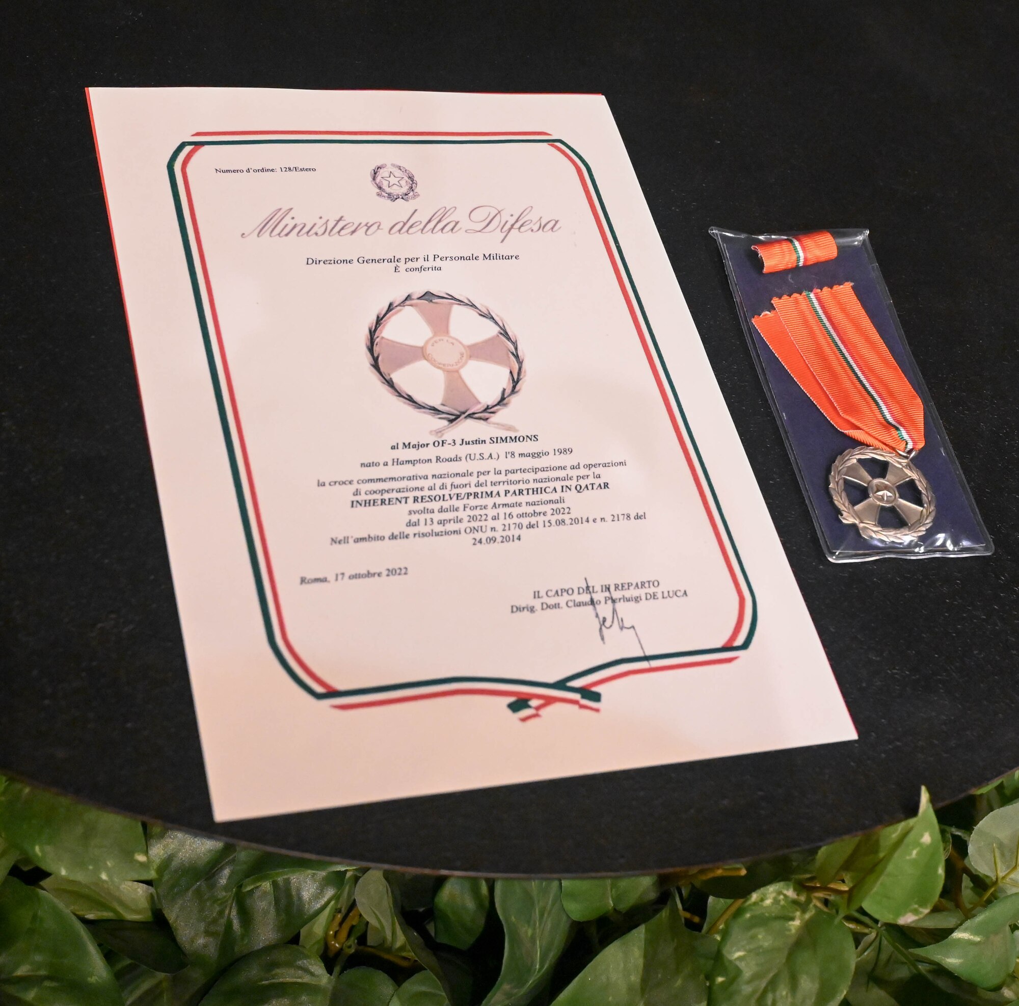 Picture of award