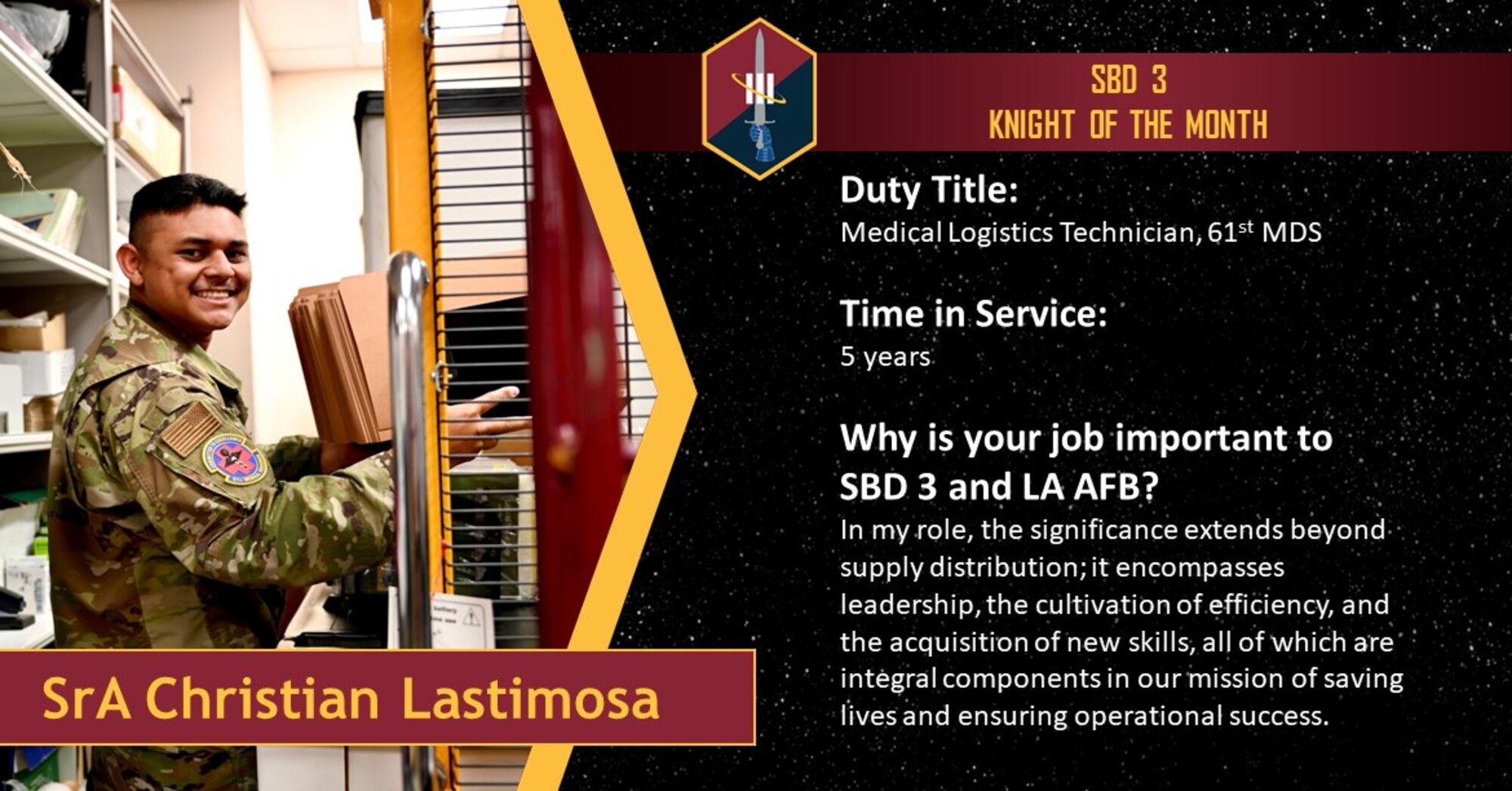 July Knight of the Month: SrA Christian Lastimosa