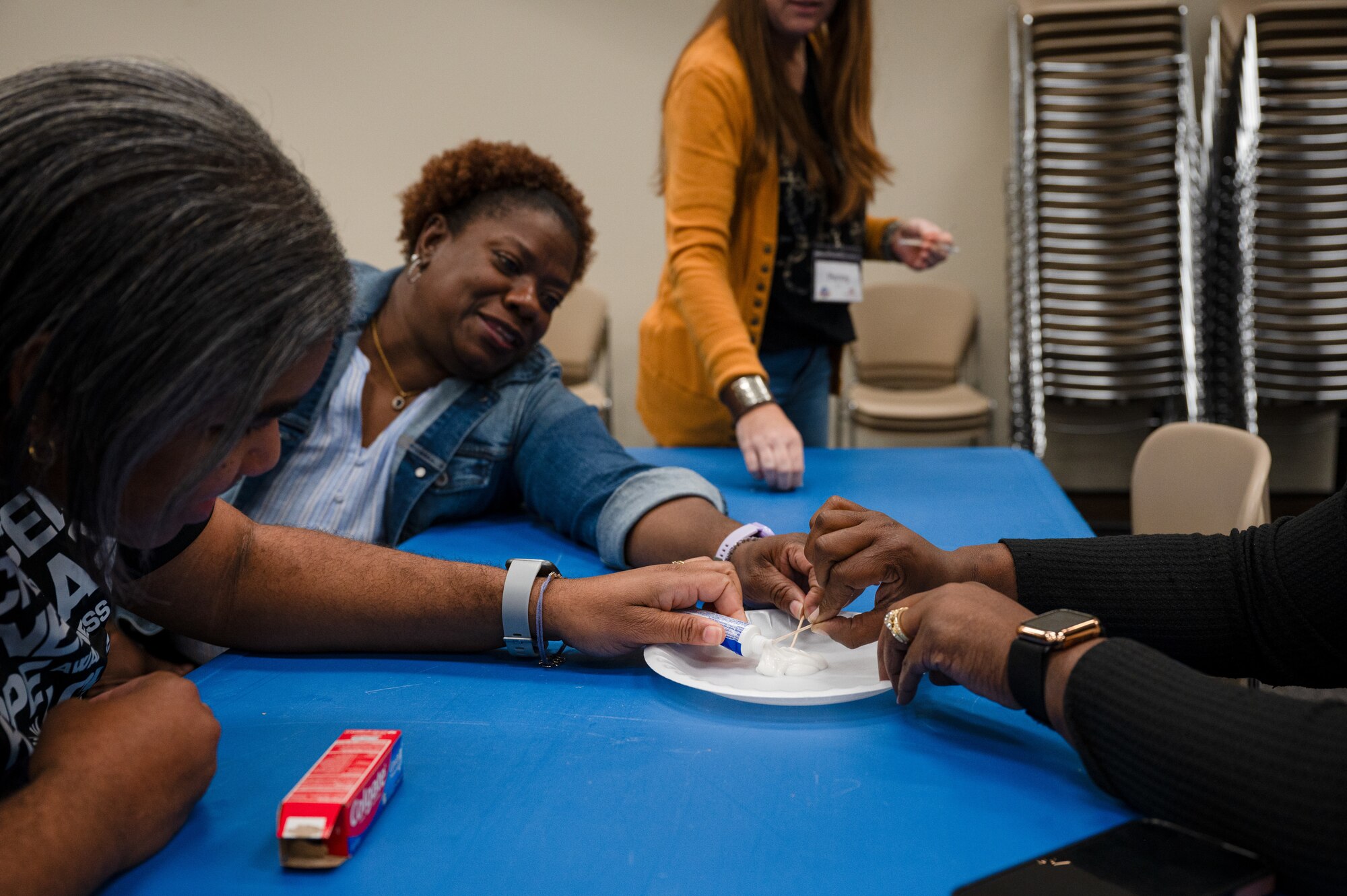 Teachers conduct an exercise during the Mississippi State University GenCyber camp at Keesler Air Force Base, Mississippi, June 7, 2024.