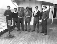 U-175 Survivors & POWs on board CGC Spencer.

NARA Photo