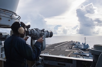 USS Ronald Reagan (CVN 76) is underway during Valiant Shield 2024 in the Philippine Sea.