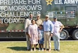 FORT KNOX, Ky. – Lt. Col. Lyndsey Thompson (center left) poses for a group photo with her family following a Change of Command Ceremony where she took command of the U.S. Army Accessions Mission Support Battalion, U.S. Army Marketing and Engagement Brigade at Flagg Field in Fort Knox, Kentucky June 13, 2024