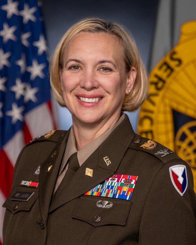Col. Michelle M. Williams, U.S. Army Financial Management Command commander, poses for a photo at the Maj. Gen. Emmett J. Bean Federal Center June 14, 2024. Williams took command of USAFMCOM June 18, 2024, after previously serving as the U.S. Army Finance and Comptroller School commandant. (U.S. Army photo by Mark R. W. Orders-Woempner)