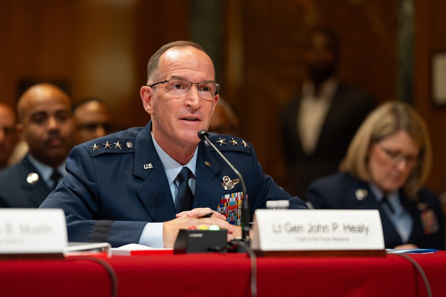 U.S. military service members during a hearing.