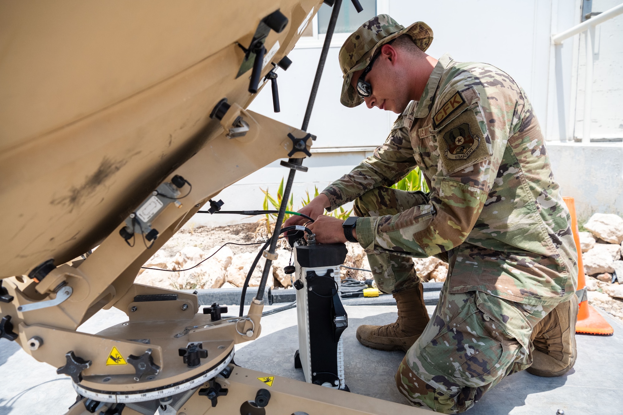 With their “Comm-Fly Away-Kit,” the DC2 provides critical infrastructure for primary, alternate, contingency, and emergency plans, agile combat employment execution, and real-world contingency operations. (U.S. Air Force photo)