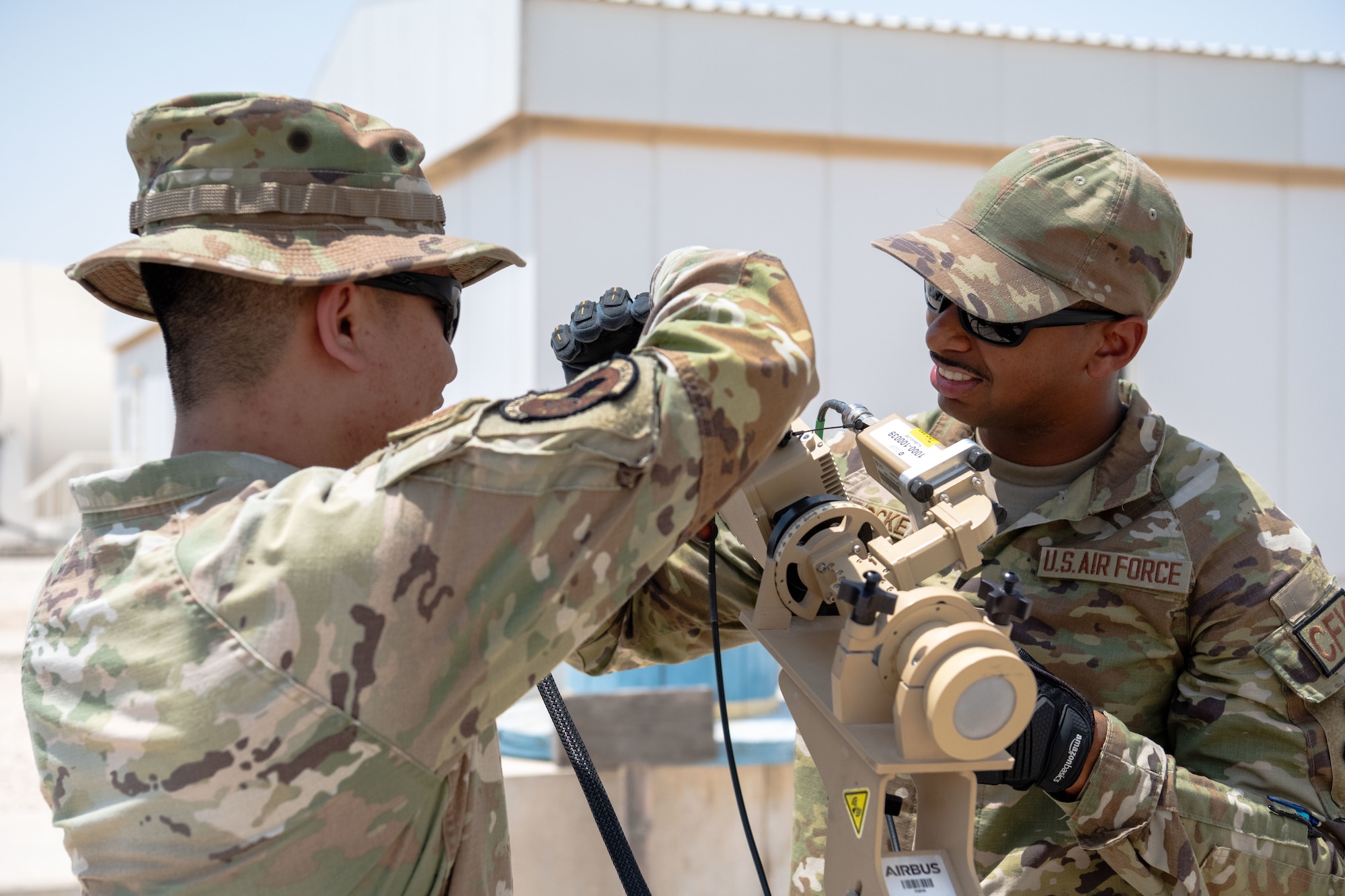 The DC2 team is a dedicated forward-deployable team focused on establishing a command and control center in austere environments. Regardless of the location within the AOR, the DC2 can establish a connection within an hour of landing. (U.S. Air Force photo)