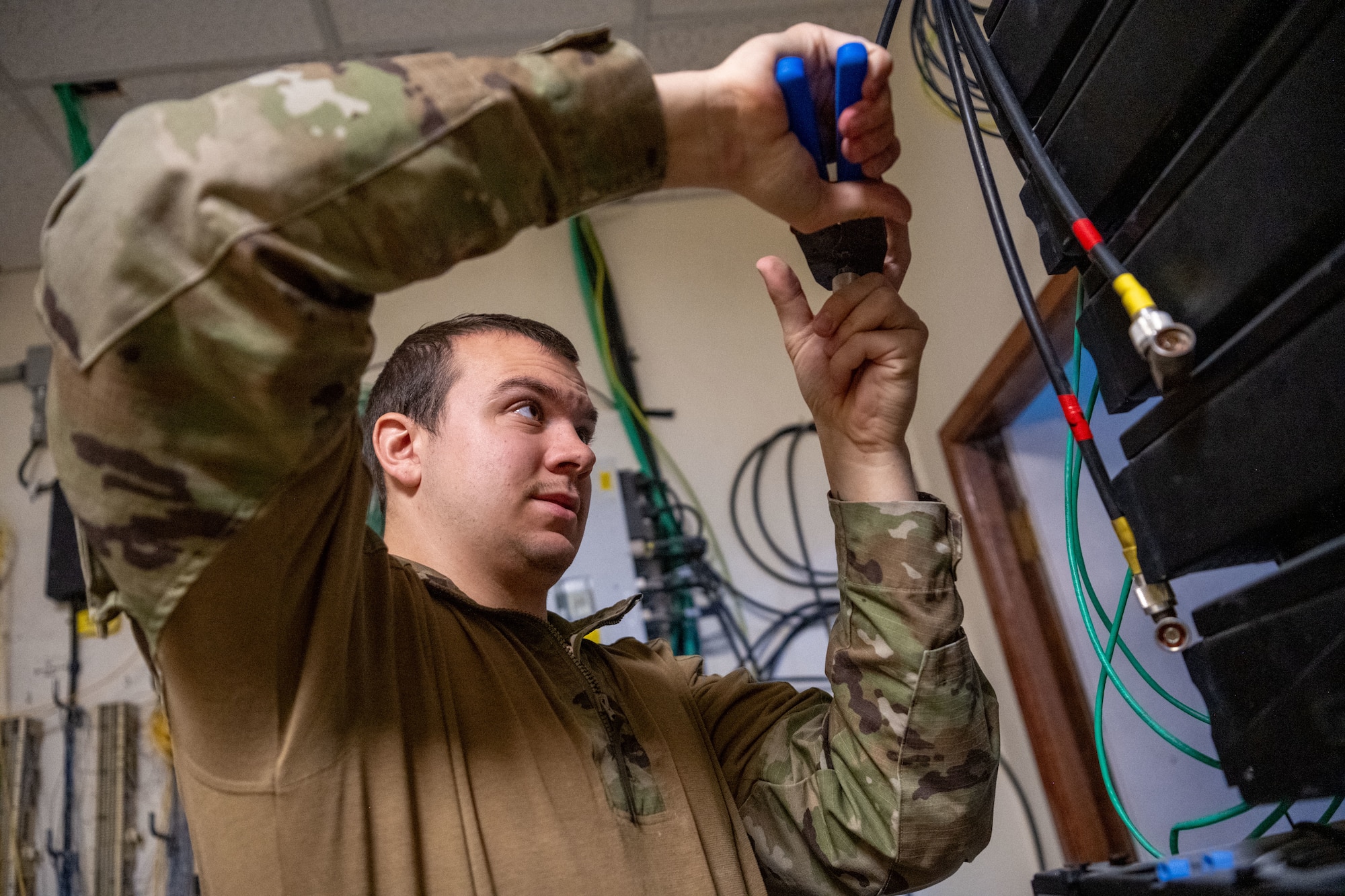 The 379th ECS RF Transmission team is responsible for registering, issuing and maintaining more than 1,900 land mobile radios for Air Force, joint and coalition partners at any given time. (U.S. Air Force photo)