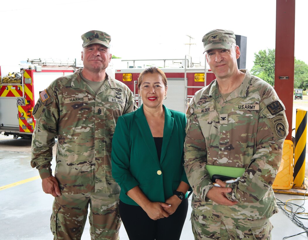 A photo of people smiling.