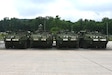 Stryker vehicles from the 56th Stryker Brigade Combat Team await shipment at Fort Indiantown Gap, Pa. The 56th SBCT is turning in 322 old Strykers and receiving 316 upgraded vehicles. (Pennsylvania National Guard photo by Brad Rhen)