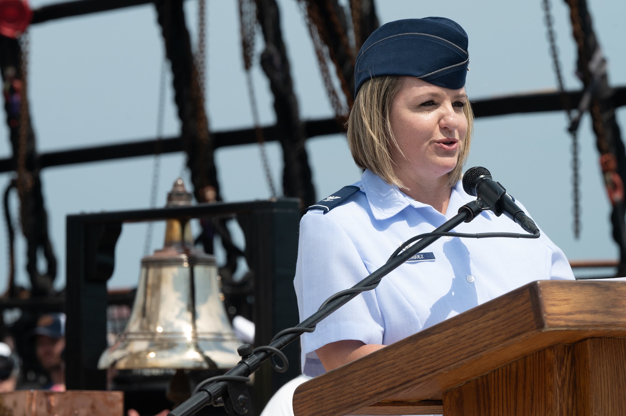 Air Force colonel speaks aboard USS Constitution