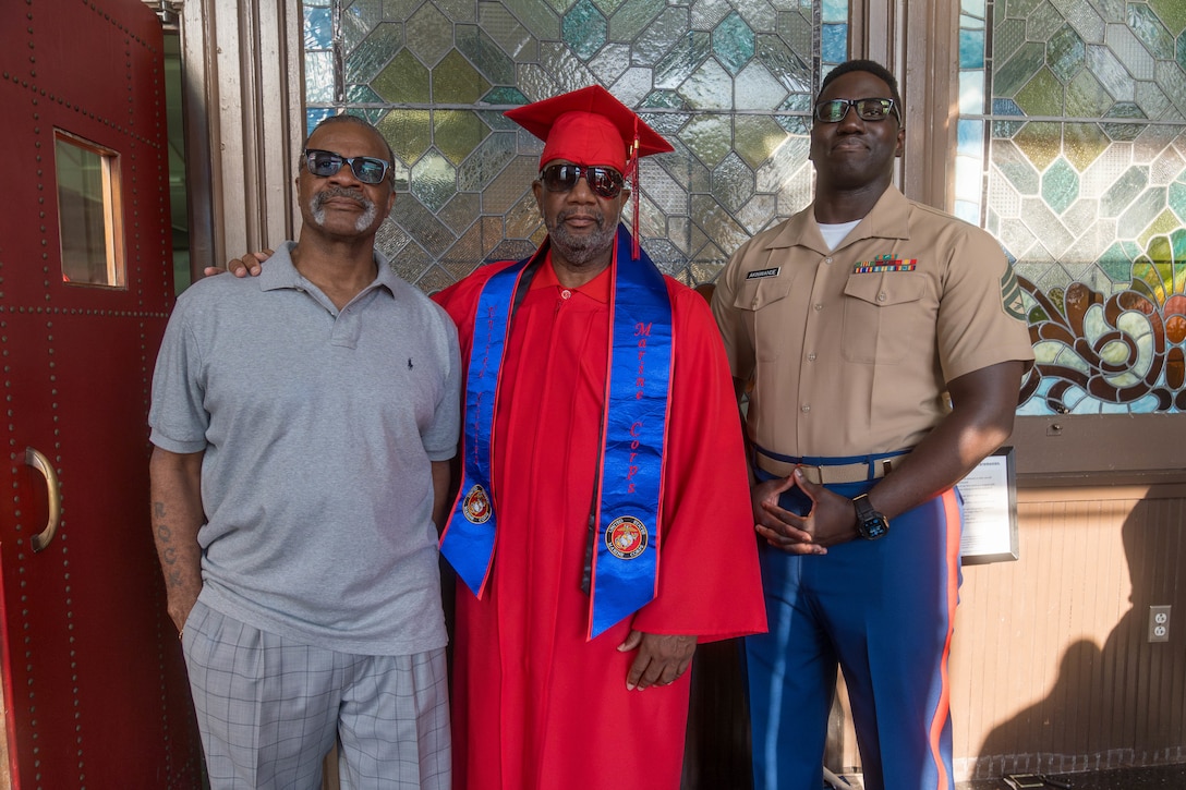 U.S. Marine veteran Joseph Bond accomplished his lifelong goal and graduated high school at 72 years old on June 13, 2024. Bond enlisted in the Marine Corps at 17 years old before graduating high school and made a promise to his mother before she passed away that he would finish school. (U.S. Marine Corps photo by Cpl. Christian Cortez)