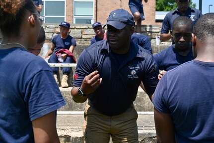 Capital Guardian Youth ChalleNGe Academy (CGYCA) and Maryland Freestate ChalleNGe Academy cadets compete in Battle of the Beltway, in Laurel, Md., June 18, 2024. Cadets competed against each other in five categories to include an obstacle course, drill and ceremony, basketball, kickball, and physical fitness.