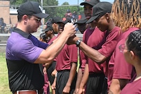 Capital Guardian Youth ChalleNGe Academy (CGYCA) and Maryland Freestate ChalleNGe Academy cadets compete in Battle of the Beltway, in Laurel, Md., June 18, 2024. Cadets competed against each other in five categories to include an obstacle course, drill and ceremony, basketball, kickball, and physical fitness.