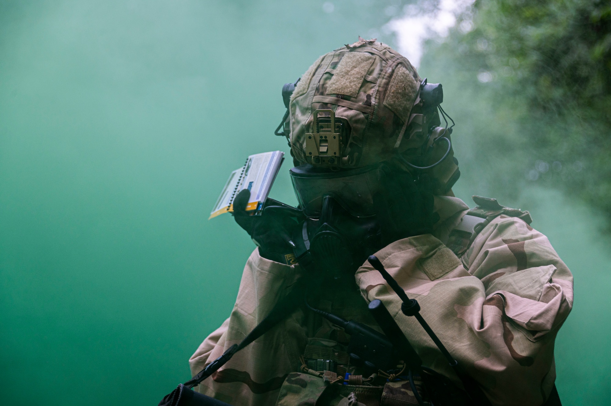 U.S. Airmen train during a security forces exercise.
