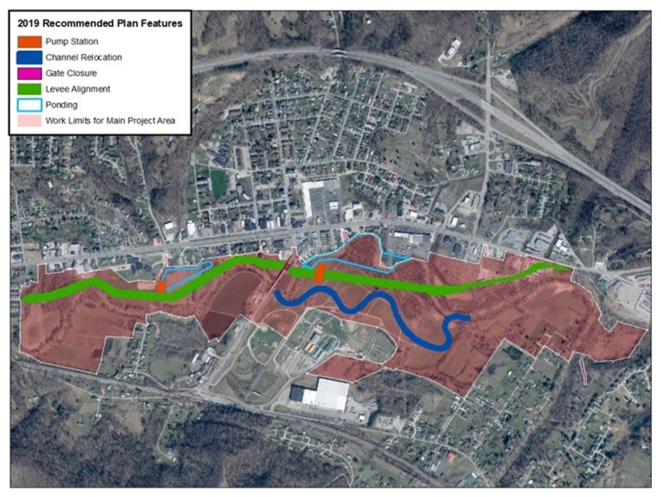 A map showing proposed refined recommended plan features.