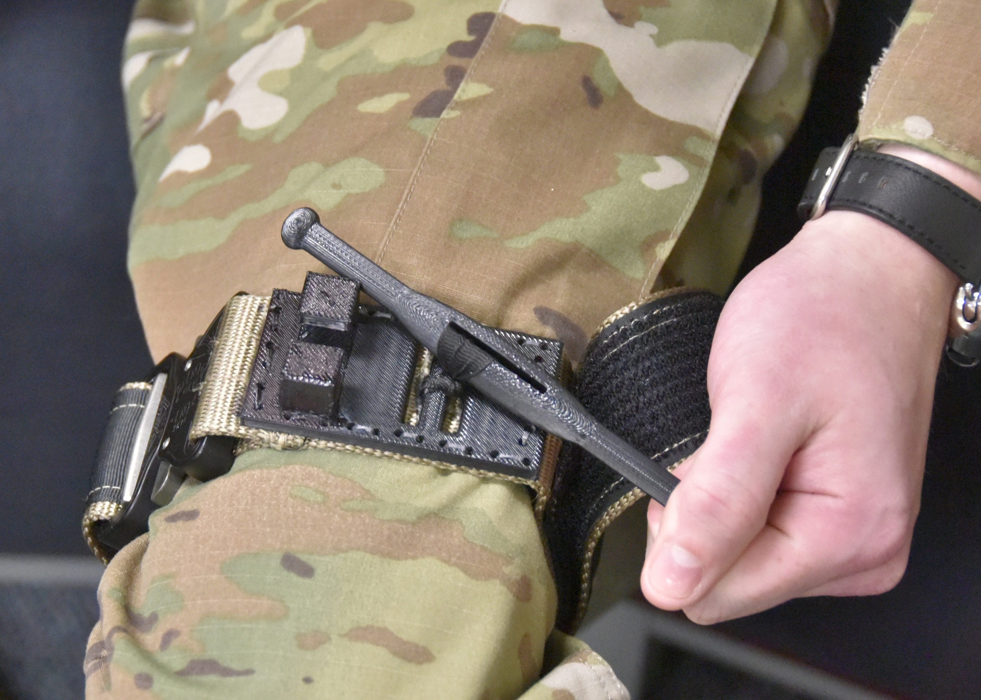 A close-up of a tourniquet on a leg